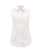 Matchesfashion.com Thom Browne - Contrast-collar Sleeveless Cotton-oxford Shirt - Womens - Light Pink
