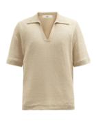 Matchesfashion.com Sfr - Open-collar Cotton-blend Polo Shirt - Mens - Beige