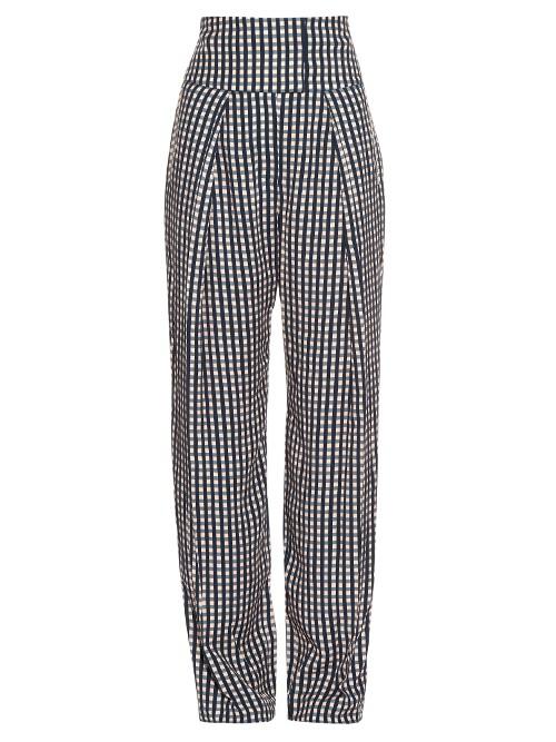 Preen By Thornton Bregazzi Brito Wide-leg Gingham Trousers