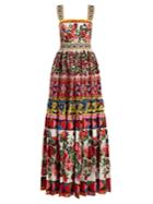 Dolce & Gabbana Carretto-print, Lace And Sequin Gown