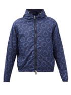 Moncler - Cretes Monogram-print Shell Jacket - Mens - Blue