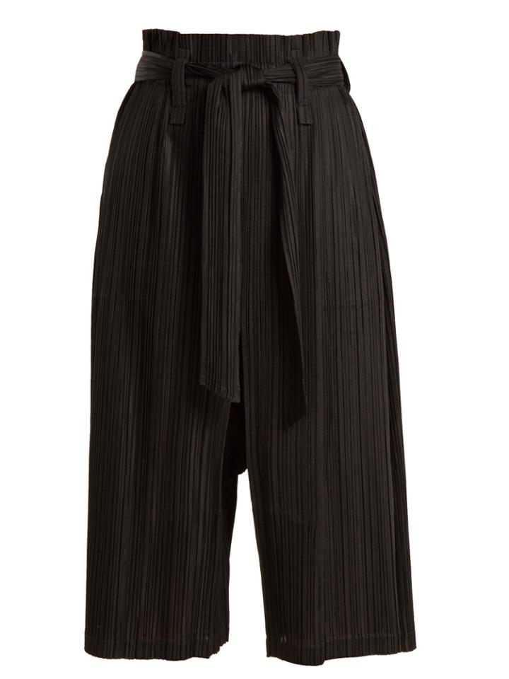 Pleats Please Issey Miyake Paperbag-waist Pleated Culottes