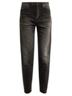 Matchesfashion.com Saint Laurent - Mid Rise Cotton Boyfriend Jeans - Womens - Black