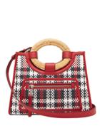 Fendi Runaway Woven-leather Plaid Bag