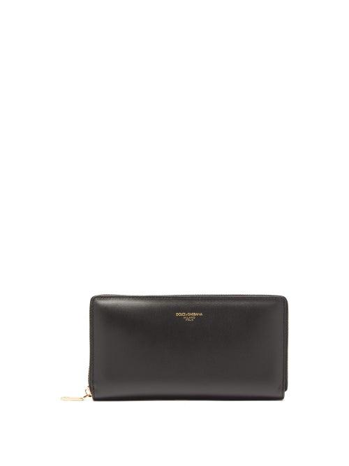 Matchesfashion.com Dolce & Gabbana - Logo Stamped Leather Continental Wallet - Mens - Black