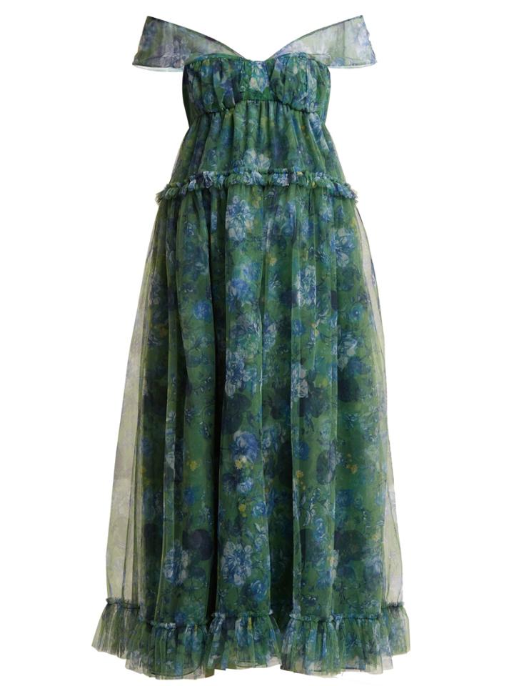 Erdem Pia Elizabeth Garden-print Tulle Dress