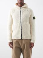 Stone Island - Logo-patch Zipped Wool Hooded Sweater - Mens - Natural