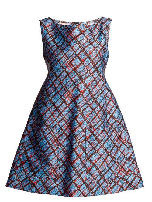 Matchesfashion.com Marni - Geometric Print Sleeveless Dress - Womens - Blue Print