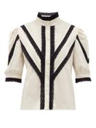 Matchesfashion.com Cheval Pampa - Yegua Pintucked Cotton-blend Blouse - Womens - Beige