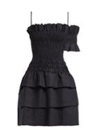 Matchesfashion.com Sir - Mariele Smocked Mini Dress - Womens - Navy