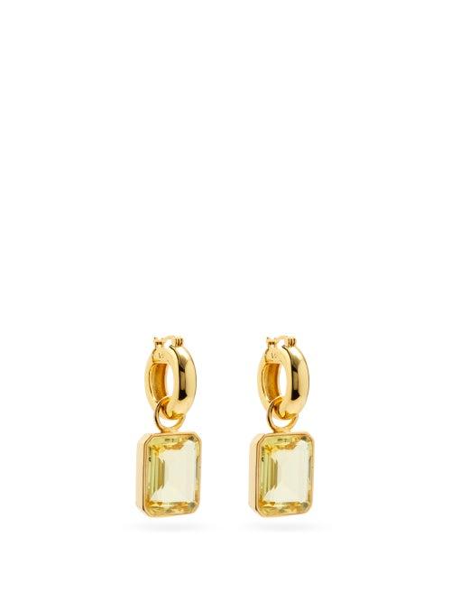 Matchesfashion.com Lizzie Fortunato - Jubilee Quartz & Gold-plated Hoop Earrings - Womens - Yellow