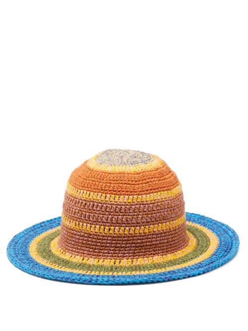 Matchesfashion.com Etro - Striped Crocheted Cotton Blend Hat - Womens - Multi