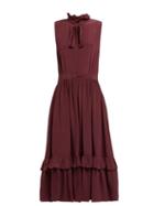 Matchesfashion.com Loup Charmant - Rivari Silk Crepe De Chine Midi Dress - Womens - Burgundy