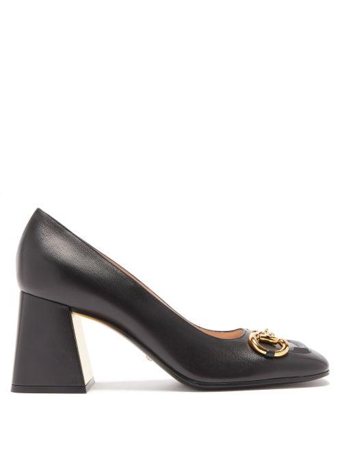 Gucci - Horsebit Leather Pumps - Womens - Black