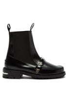 Toga Virilis - Metal-strap Leather Chelsea Boots - Mens - Black