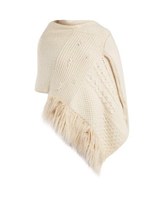Matchesfashion.com Simone Rocha - Patchwork Wool Blend Cardigan Wrap - Womens - Ivory