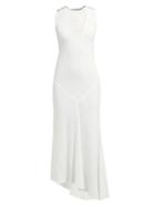 Matchesfashion.com Haider Ackermann - Bias Cut Scoop Neck Crepe Dress - Womens - White Black