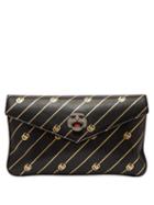 Matchesfashion.com Gucci - Broadway Gg Embossed Leather Clutch - Womens - Black Gold