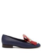 Matchesfashion.com Valentino - Uptown Fringed Leather Loafers - Womens - Blue Multi