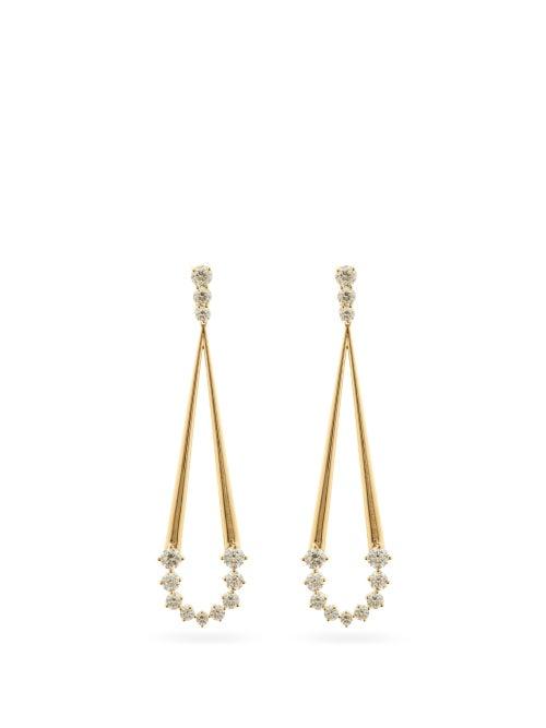 Matchesfashion.com Melissa Kaye - Aria Jane Diamond & 18kt Gold Drop Earrings - Womens - Yellow Gold