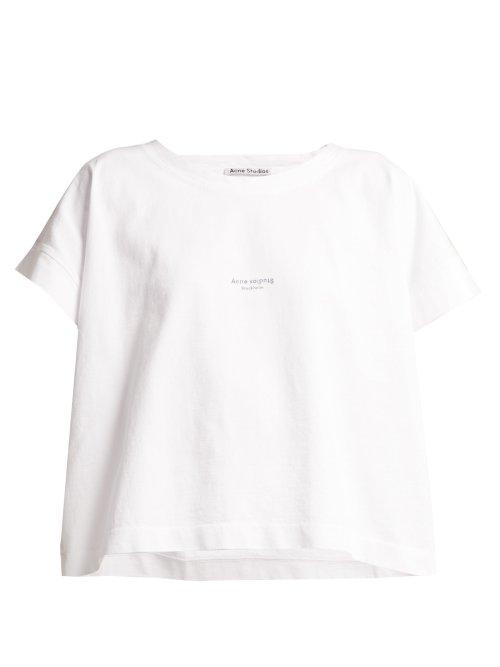 Matchesfashion.com Acne Studios - Tohnek Logo Print Cotton T Shirt - Womens - White