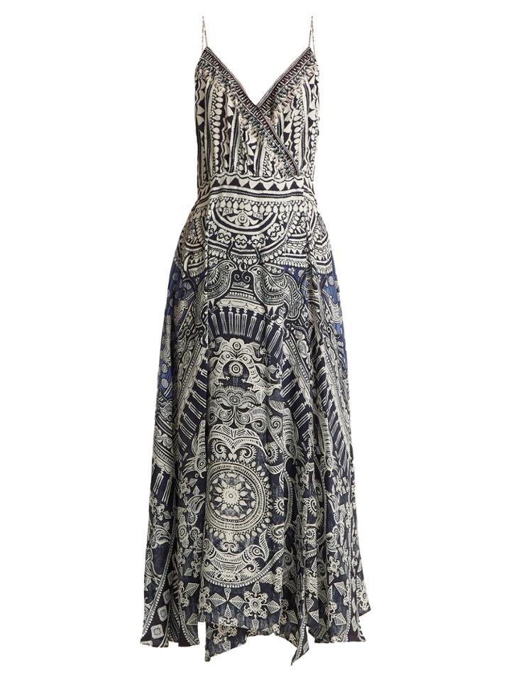Camilla Small Town Hero-print Wrap Silk Dress