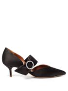 Matchesfashion.com Malone Souliers - Maite Crystal Buckle Satin Pumps - Womens - Black
