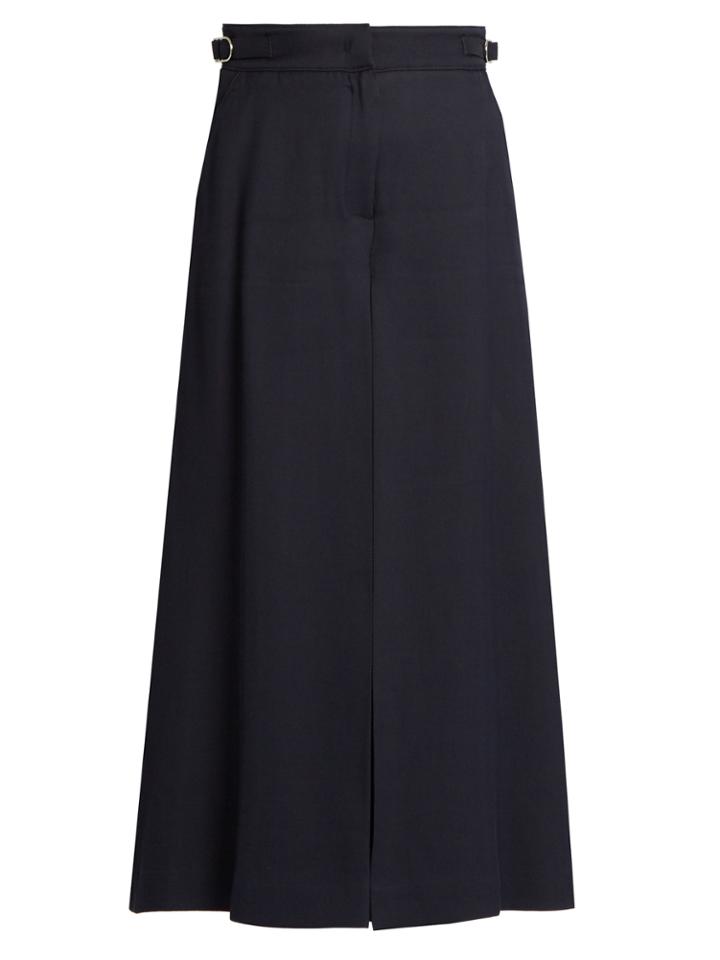 Gabriela Hearst Eleanor Wide-leg Twill Cropped Trousers