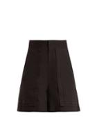 Matchesfashion.com Isabel Marant - Lucky High Rise Cotton Blend Shorts - Womens - Black
