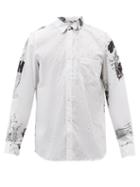 Comme Des Garons Shirt - X Christian Marclay Printed Cotton Shirt - Mens - White Black