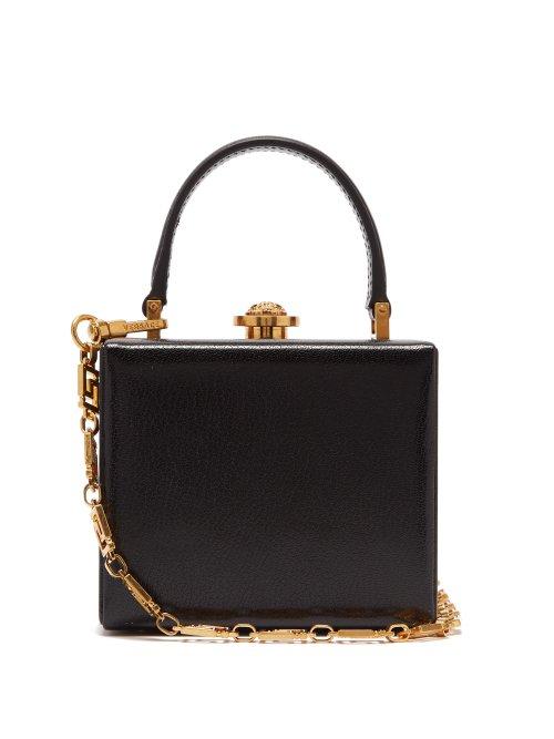 Matchesfashion.com Versace - Medusa Clasp Leather Box Bag - Womens - Black