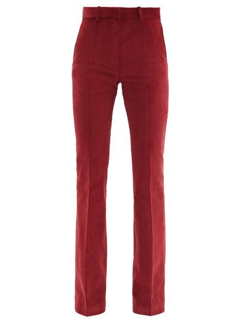 Matchesfashion.com Pallas Paris - Hubble High-rise Cotton-needlecord Trousers - Womens - Burgundy