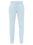 Matchesfashion.com Gabriela Hearst - Isabel Cotton-corduroy Slim-leg Trousers - Womens - Light Blue