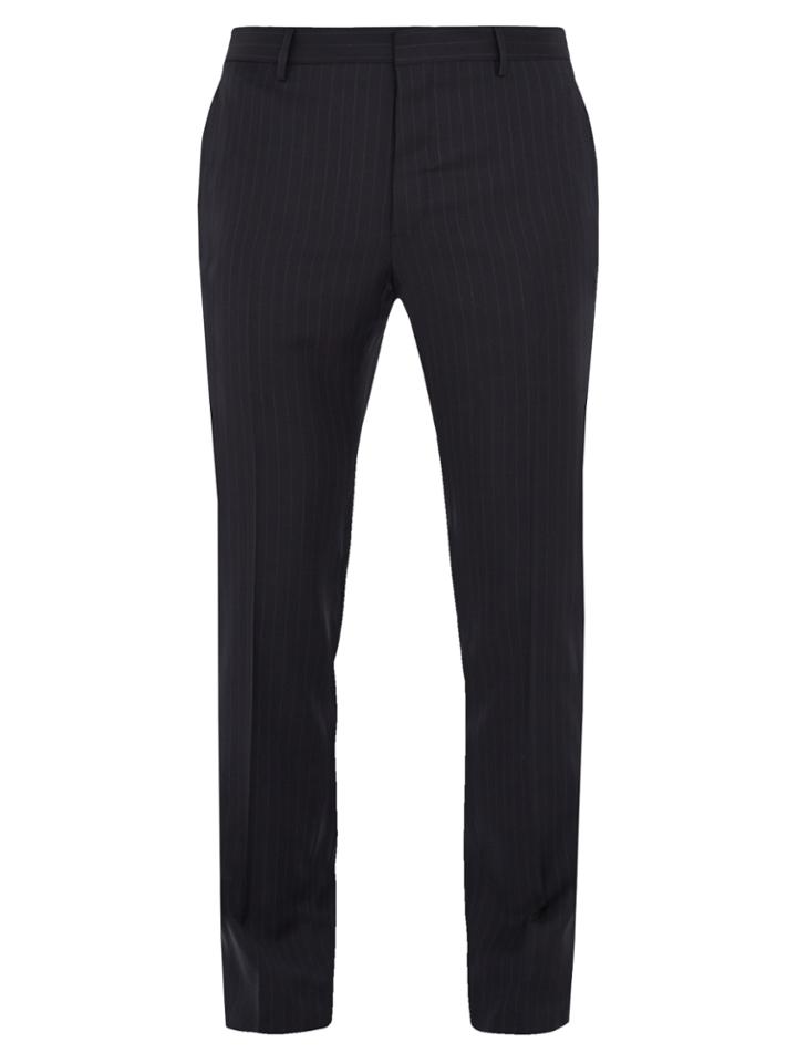 Valentino Striped Wool Slim-leg Trousers