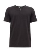 Matchesfashion.com Hamilton And Hare - Buttoned Placket Stretch Jersey Pyjama T Shirt - Mens - Grey