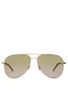 Matchesfashion.com Saint Laurent - Aviator Metal Sunglasses - Womens - Gold Multi