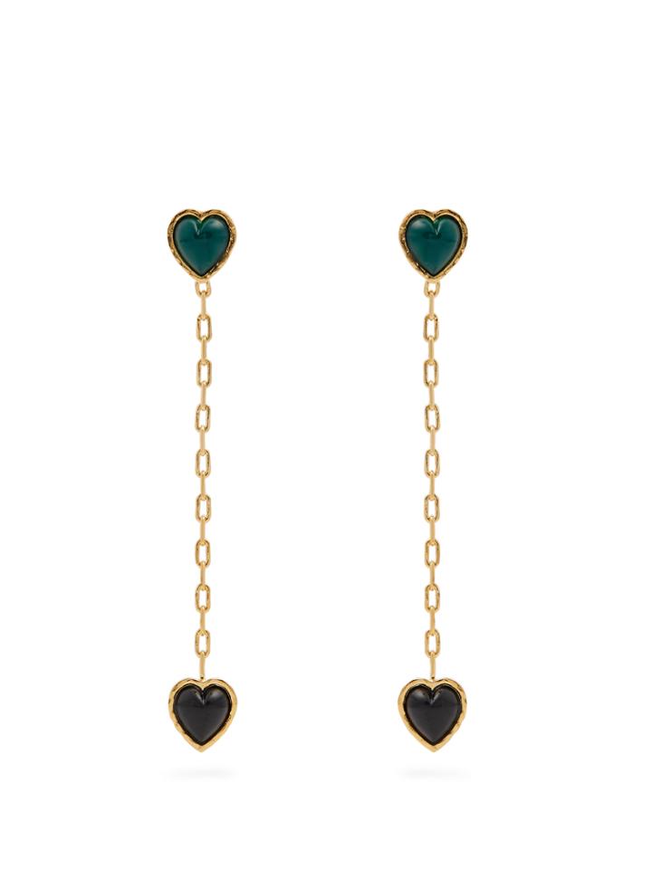 Sonia Rykiel Heart-embellished Drop Earrings
