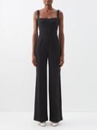 Saloni - Rachel Crepe Jumpsuit - Womens - Black