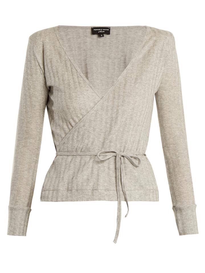 Pepper & Mayne Wrap-front Jersey Top