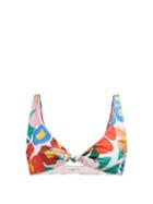 Matchesfashion.com Mara Hoffman - Rio Sakura Print Tie Front Bikini Top - Womens - White Print