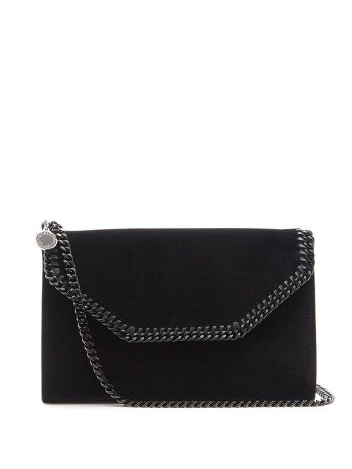 Matchesfashion.com Stella Mccartney - Falabella Mini Velvet Cross Body Bag - Womens - Black