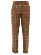 Matchesfashion.com Connolly - High-rise Checked Wool Trousers - Womens - Brown Multi