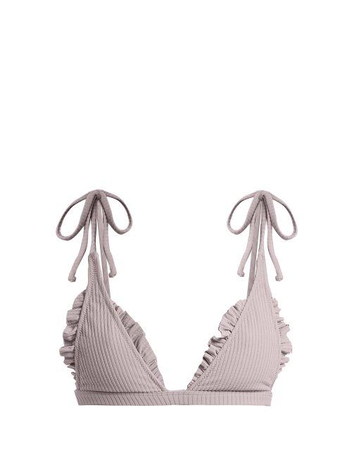 Matchesfashion.com Made By Dawn - Traveler Triangle Bikini Top - Womens - Light Grey