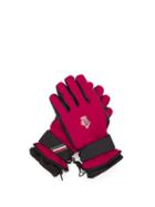 Matchesfashion.com Moncler Grenoble - Logo Patch Twill And Leather Technical Ski Gloves - Womens - Red