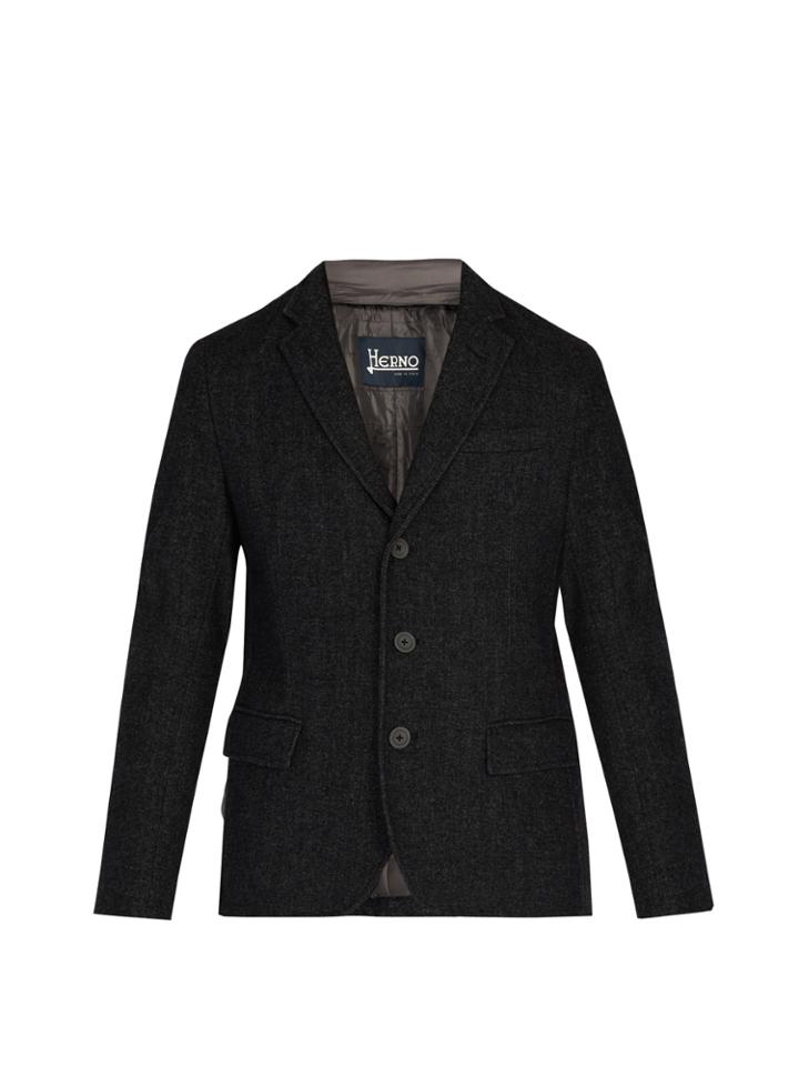 Herno Single-breasted Wool-blend Jacket