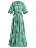 Maison Rabih Kayrouz Tiered Striped Cotton-poplin Dress