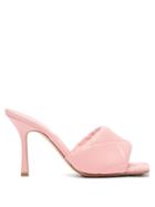 Matchesfashion.com Bottega Veneta - The Lido Intrecciato-debossed Leather Mules - Womens - Pink