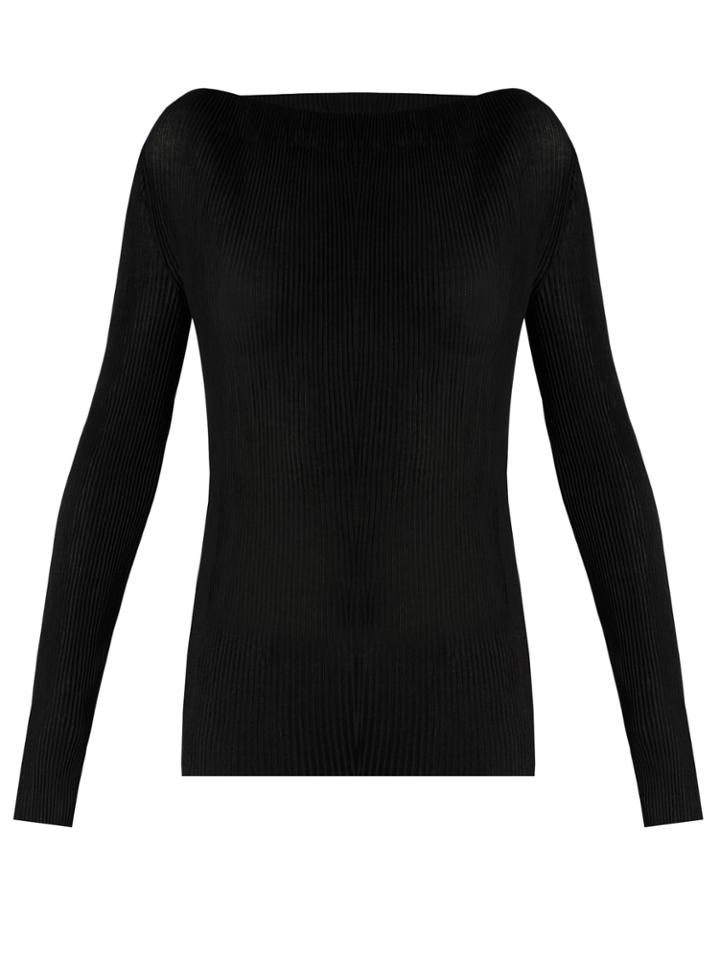 Raey Long-sleeved Pleated-jersey Top