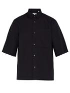 Matchesfashion.com Jil Sander - Silence Short Sleeved Cotton Shirt - Mens - Dark Blue