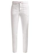 Matchesfashion.com Isabel Marant - Overa High Rise Slim Fit Jeans - Womens - White
